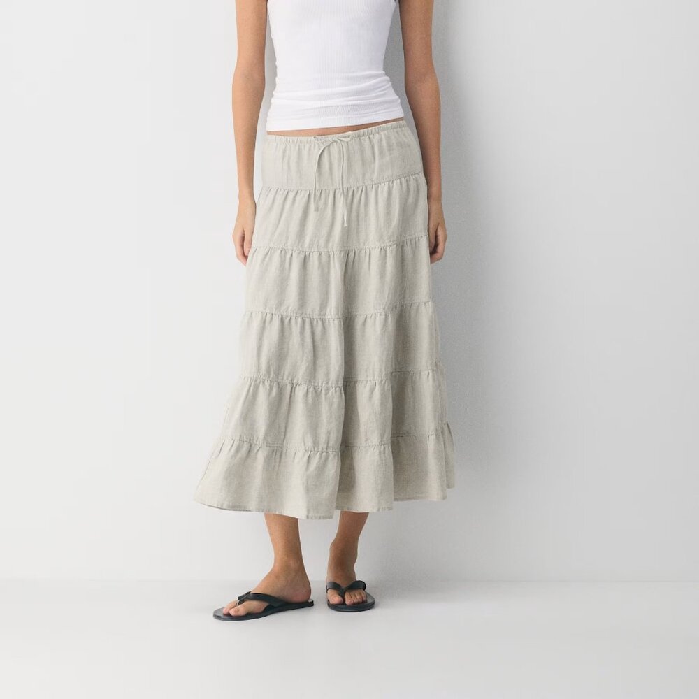 Aritzia Tiered Maxi Skirt | Wilfred Bouquet Linen Skirt - NWOT 🤩